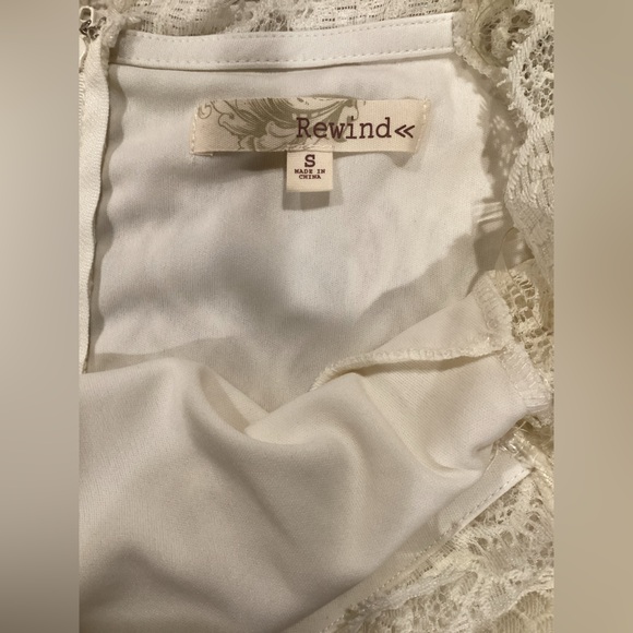 NWT Kohls Womens/Juniors Rewind Ivory Off Shoulder Lace Dress w/ Slit SizeSmall - Picture 5 of 5